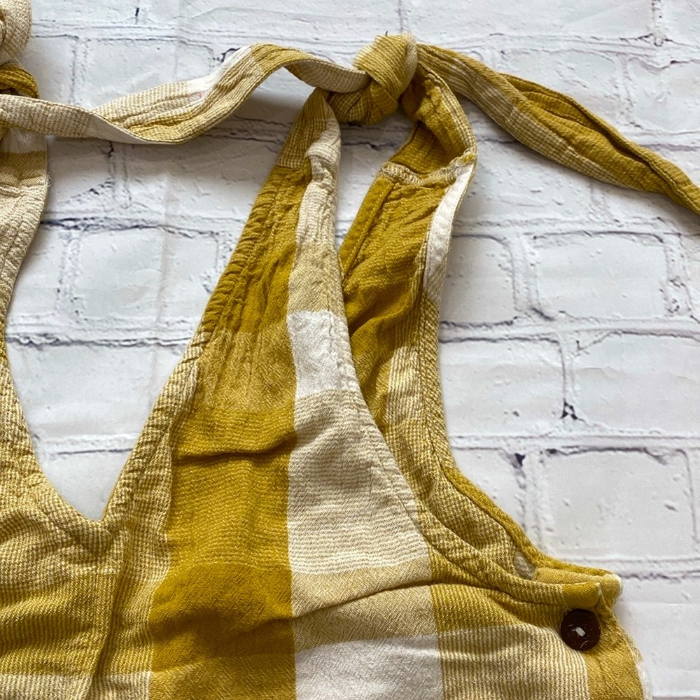 Free People Tan and Cream Plaid Jumpsuit - Picture 10 of 16